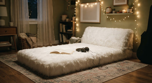 Cuscino Faux Fur Pillow Lounger - in a room