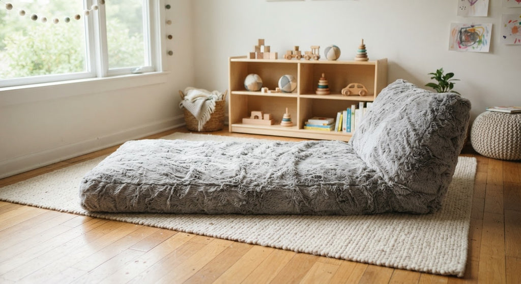 Cuscino Faux Fur Pillow Lounger - in a room