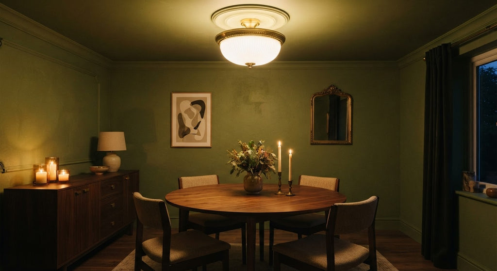 Deco Flush Ceiling Light - in a room