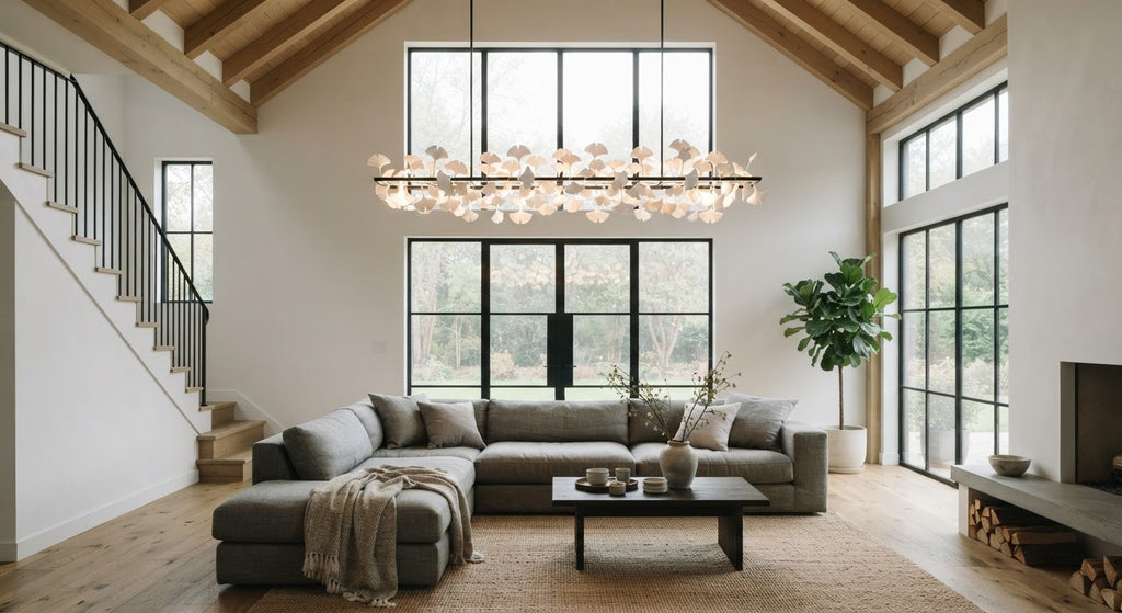 Foglia Ginkgo Leaf Chandelier - in a room