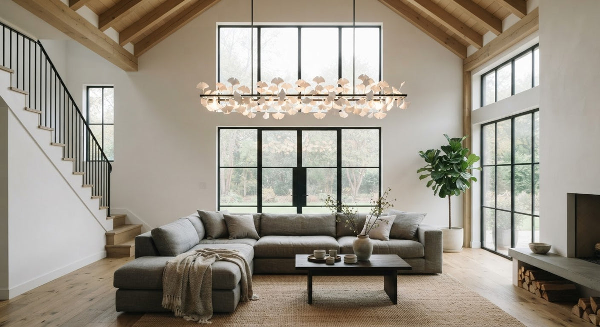 Foglia Ginkgo Leaf Chandelier - in a room