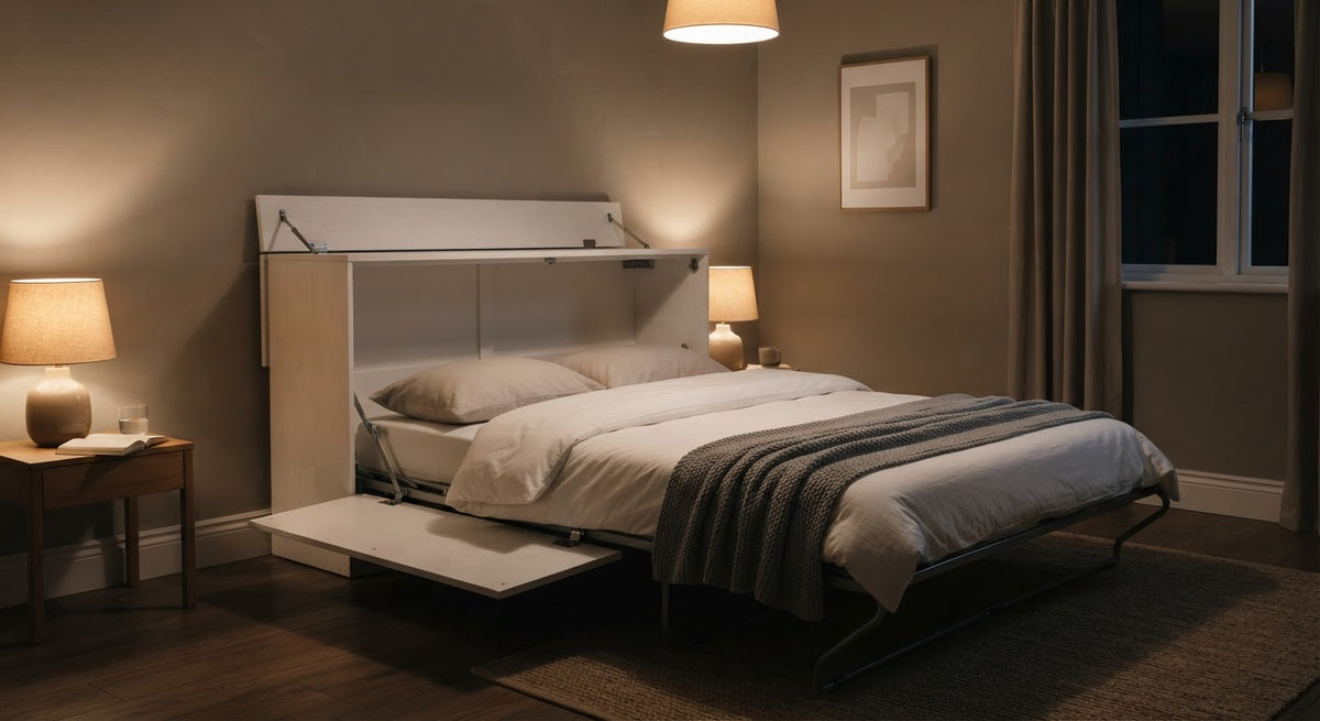 Ospite Queen Cabinet Bed - in a room