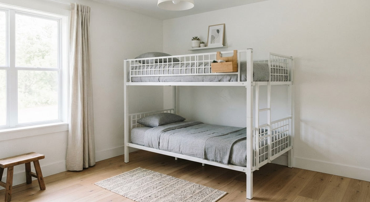 Rifugio Heavy-Duty Metal Bunk Bed - in a room